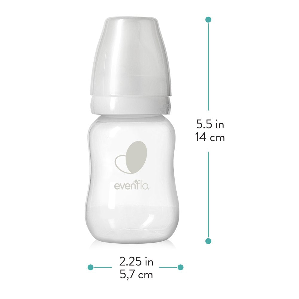 Evenflo Balance + Standard Neck Bpa-Free Plastic Baby Bottles - 4Oz, Clear, 6 Ct