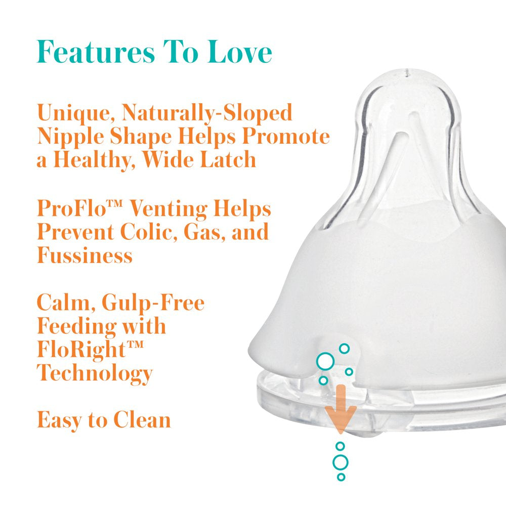 Evenflo Balance + Standard Neck Bpa-Free Silicone Fast Flow/X-Cut Baby Bottle Nipple - 8 Months+, 3Ct