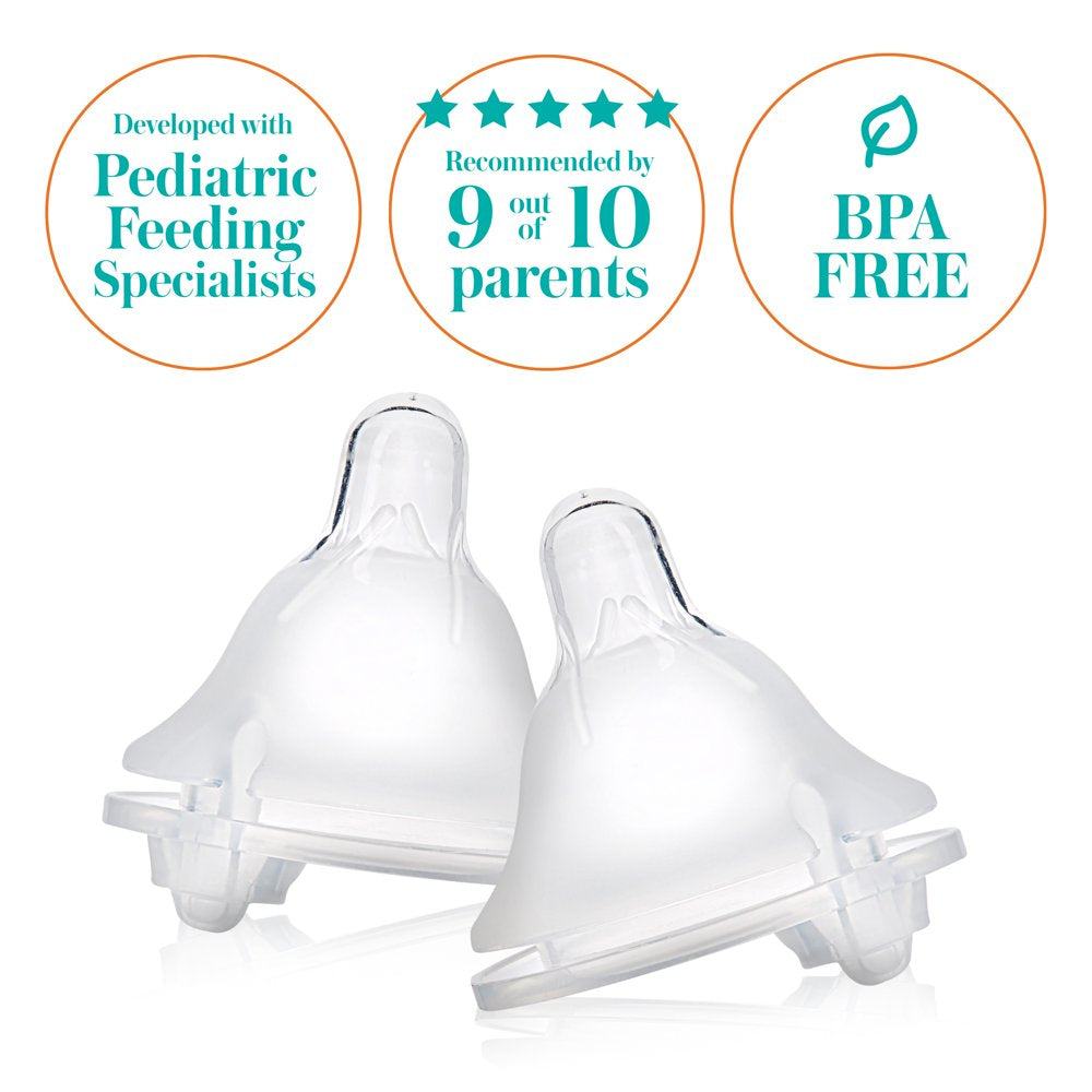 Evenflo Balance + Wide Neck Bpa-Free Silicone Slow Flow Baby Bottle Nipple - 0 Months+, 6Ct