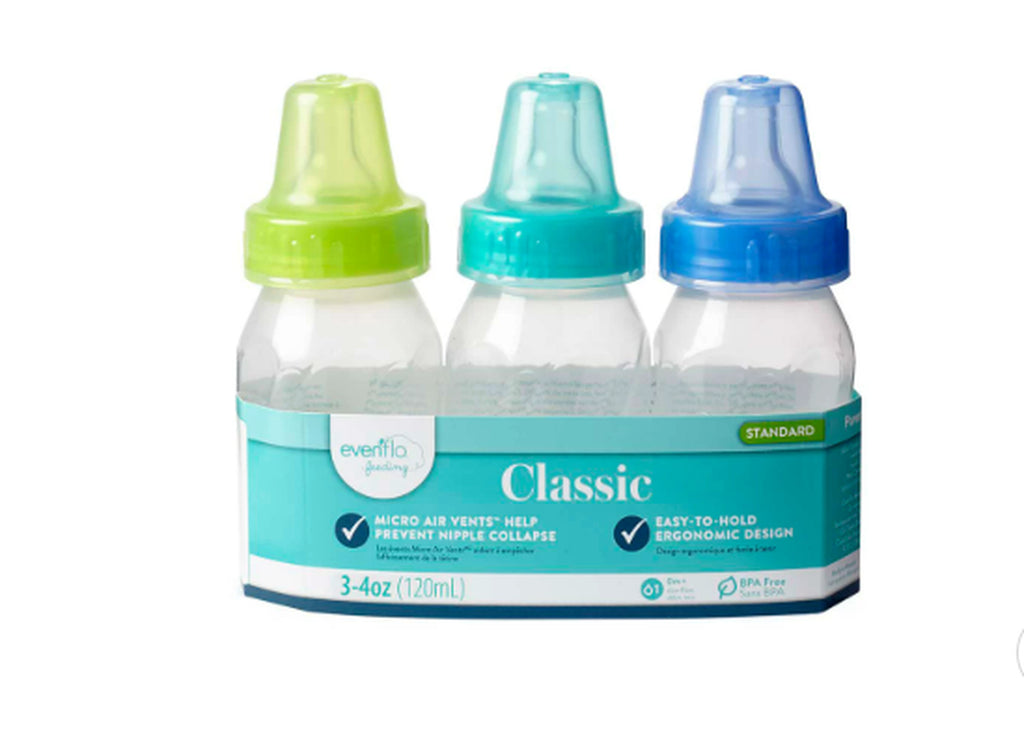 Baby Boys' 3-Pack Baby Bottles (4 Oz.) - Mint/Blue, One Size